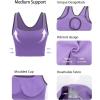 RUNNING GIRL Sports Bras for Women High Support,Seamless Ribbed Longline High Neck Sports Bra Racerback Padded Crop Top Yoga(C-purple)