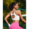 RUNNING GIRL Sports Bras for Women High Support,Seamless Ribbed Longline High Neck Sports Bra Racerback Padded Crop Top Yoga(C-white)