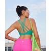 RUNNING GIRL Sports Bras for Women Medium Support, Criss-Cross Strappy Sports Bra Workout Yoga Bra with Removable Cups(Green)