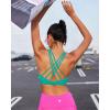 RUNNING GIRL Sports Bras for Women Medium Support, Criss-Cross Strappy Sports Bra Workout Yoga Bra with Removable Cups(Green)