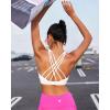 RUNNING GIRL Sports Bras for Women Medium Support, Criss-Cross Strappy Sports Bra Workout Yoga Bra with Removable Cups(White)