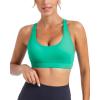 RUNNING GIRL Sports Bras for Women, Medium-High Impact Running Strappy Sports Bra with Removable Pads(B-vivid Green)