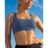 RUNNING GIRL Sports Bras for Women, Molded Cup High Impact Sports Bra Workout Bras for Women High Support Racerback(G-navy Blue)