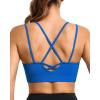 RUNNING GIRL Sports Bras for Women Pack Criss Cross Back Sexy Strappy Sports Bra Seamless Padded Yoga Bra with Removable Cups(3040 Black/Grey/Blue)