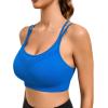 RUNNING GIRL Sports Bras for Women Pack Criss Cross Back Sexy Strappy Sports Bra Seamless Padded Yoga Bra with Removable Cups(3040 Black/Grey/Blue)