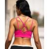 RUNNING GIRL Sports Bras for Women Pack Criss Cross Back Sexy Strappy Sports Bra Seamless Padded Yoga Bra with Removable Cups(3040 Hot Pink)