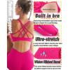 RUNNING GIRL Sports Bras for Women Pack Criss Cross Back Sexy Strappy Sports Bra Seamless Padded Yoga Bra with Removable Cups(3pack Black/Pink/White)