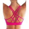 RUNNING GIRL Sports Bras for Women Pack Criss Cross Back Sexy Strappy Sports Bra Seamless Padded Yoga Bra with Removable Cups(3pack Black/Pink/White)