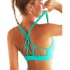 RUNNING GIRL Sports Bras for Women Pack Criss Cross Back Sexy Strappy Sports Bra Seamless Padded Yoga Bra with Removable Cups(Aqua Green)