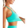 RUNNING GIRL Sports Bras for Women Pack Criss Cross Back Sexy Strappy Sports Bra Seamless Padded Yoga Bra with Removable Cups(Aqua Green)