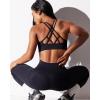 RUNNING GIRL Sports Bras for Women Pack Criss Cross Back Sexy Strappy Sports Bra Seamless Padded Yoga Bra with Removable Cups(Black)