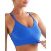 RUNNING GIRL Sports Bras for Women Pack Criss Cross Back Sexy Strappy Sports Bra Seamless Padded Yoga Bra with Removable Cups(Blue)