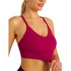 RUNNING GIRL Sports Bras for Women Pack Criss Cross Back Sexy Strappy Sports Bra Seamless Padded Yoga Bra with Removable Cups(Brick Red)