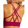 RUNNING GIRL Sports Bras for Women Pack Criss Cross Back Sexy Strappy Sports Bra Seamless Padded Yoga Bra with Removable Cups(Brick Red)