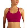 RUNNING GIRL Sports Bras for Women Pack Criss Cross Back Sexy Strappy Sports Bra Seamless Padded Yoga Bra with Removable Cups(Brick Red)