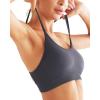 RUNNING GIRL Sports Bras for Women Pack Criss Cross Back Sexy Strappy Sports Bra Seamless Padded Yoga Bra with Removable Cups(Charcoal Gray)
