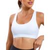 RUNNING GIRL Sports Bras for Women Pack Criss Cross Back Sexy Strappy Sports Bra Seamless Padded Yoga Bra with Removable Cups(Y-white)