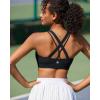 RUNNING GIRL Sports Bras for Women, Strappy Running Workout Medium Support Sports Bras with Removable Cups
