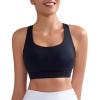RUNNING GIRL Sports Bras for Women,Criss Cross Back Running Bra Molded Cup Sports Bras with Sewn in Pads(Black)