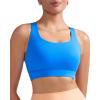 RUNNING GIRL Sports Bras for Women,Criss Cross Back Running Bra Molded Cup Sports Bras with Sewn in Pads(Blue)
