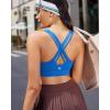 RUNNING GIRL Sports Bras for Women,Criss Cross Back Running Bra Molded Cup Sports Bras with Sewn in Pads(Blue)