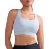 RUNNING GIRL Sports Bras for Women,Criss Cross Back Running Bra Molded Cup Sports Bras with Sewn in Pads(Grey)