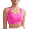 RUNNING GIRL Sports Bras for Women,Criss Cross Back Running Bra Molded Cup Sports Bras with Sewn in Pads(Hot Pink)
