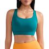 RUNNING GIRL Sports Bras for Women,Criss Cross Back Running Bra Molded Cup Sports Bras with Sewn in Pads(Teal)