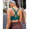 RUNNING GIRL Sports Bras for Women,Criss Cross Back Running Bra Molded Cup Sports Bras with Sewn in Pads(Teal)