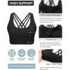 RUNNING GIRL Sports Bras for Women,High Impact Criss Cross Back Molded Cup Running Bra with Sewn in Pads(Black)