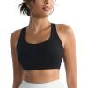 RUNNING GIRL Sports Bras for Women,High Impact Criss Cross Back Molded Cup Running Bra with Sewn in Pads(Black)