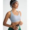 RUNNING GIRL Sports Bras for Women,High Impact Criss Cross Back Molded Cup Running Bra with Sewn in Pads(Grey)