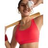 RUNNING GIRL Sports Bras for Women,High Impact Criss Cross Back Molded Cup Running Bra with Sewn in Pads(Red)