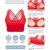 RUNNING GIRL Sports Bras for Women,High Impact Criss Cross Back Molded Cup Running Bra with Sewn in Pads(Red)