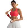 RUNNING GIRL Sports Bras for Women,High Impact Criss Cross Back Molded Cup Running Bra with Sewn in Pads(Red)