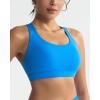 RUNNING GIRL Sports Bras for Women,High Impact Criss Cross Back Molded Cup Running Bra with Sewn in Pads(Sparkle Blue)