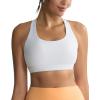 RUNNING GIRL Sports Bras for Women,High Impact Criss Cross Back Molded Cup Running Bra with Sewn in Pads(White)