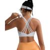 RUNNING GIRL Sports Bras for Women,High Impact Criss Cross Back Molded Cup Running Bra with Sewn in Pads(White)