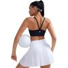 RUNNING GIRL Sports Bras for Women,Light Impact Molded Cup Strap Sports Bra with Sewn in Pads,Best for A-C Cup(Black)