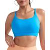 RUNNING GIRL Sports Bras for Women,Light Impact Molded Cup Strap Sports Bra with Sewn in Pads,Best for A-C Cup(Flow State Blue)