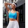 RUNNING GIRL Sports Bras for Women,Light Impact Molded Cup Strap Sports Bra with Sewn in Pads,Best for A-C Cup(Flow State Blue)