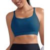 RUNNING GIRL Sports Bras for Women,Light Impact Molded Cup Strap Sports Bra with Sewn in Pads,Best for A-C Cup(Navy Blue)