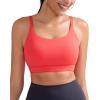 RUNNING GIRL Sports Bras for Women,Light Impact Molded Cup Strap Sports Bra with Sewn in Pads,Best for A-C Cup(Red)