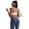 RUNNING GIRL Sports Bras for Women,Light Impact Molded Cup Strap Sports Bra with Sewn in Pads,Best for A-C Cup(Soft Pink)