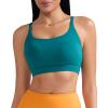 RUNNING GIRL Sports Bras for Women,Light Impact Molded Cup Strap Sports Bra with Sewn in Pads,Best for A-C Cup(Teal)