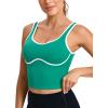 RUNNING GIRL Sports Bras for Women,Longline Workout Crop Tank Tops Padded with Built in Shelf Padded Sports Bra(Bright Green)