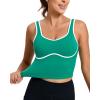 RUNNING GIRL Sports Bras for Women,Longline Workout Crop Tank Tops Padded with Built in Shelf Padded Sports Bra(Bright Green)