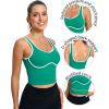 RUNNING GIRL Sports Bras for Women,Longline Workout Crop Tank Tops Padded with Built in Shelf Padded Sports Bra(Bright Green)