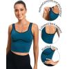 RUNNING GIRL Sports Bras for Women,Longline Workout Crop Tank Tops Padded with Built in Shelf Padded Sports Bra(Dark Blue)