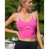 RUNNING GIRL Sports Bras for Women,Longline Workout Crop Tank Tops Padded with Built in Shelf Padded Sports Bra(Hot Pink)